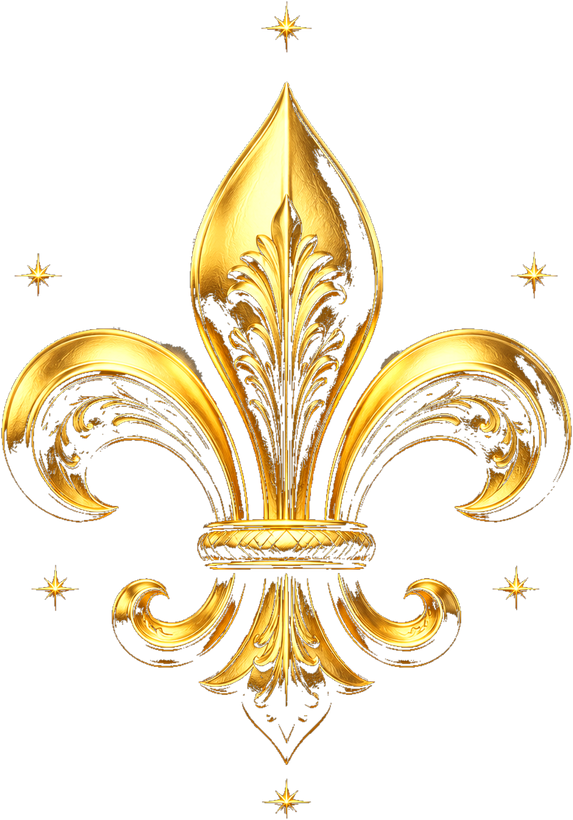 Gold fleur-de-lys emblem